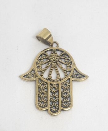 colgante mano de fatima en bronce