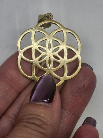 colgante semilla de la vida en bronce