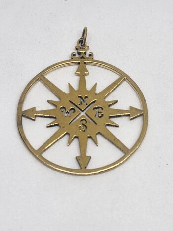 colgante rosa de los vientos en bronce