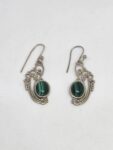 pendientes malaquita y plata 925