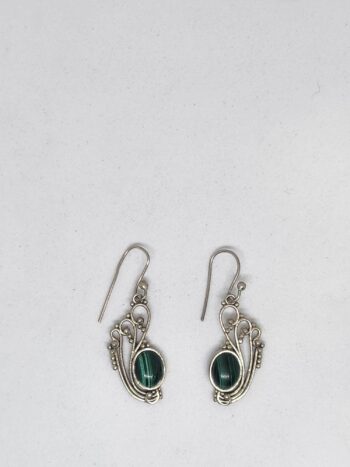 pendientes de malaquita y plata 925